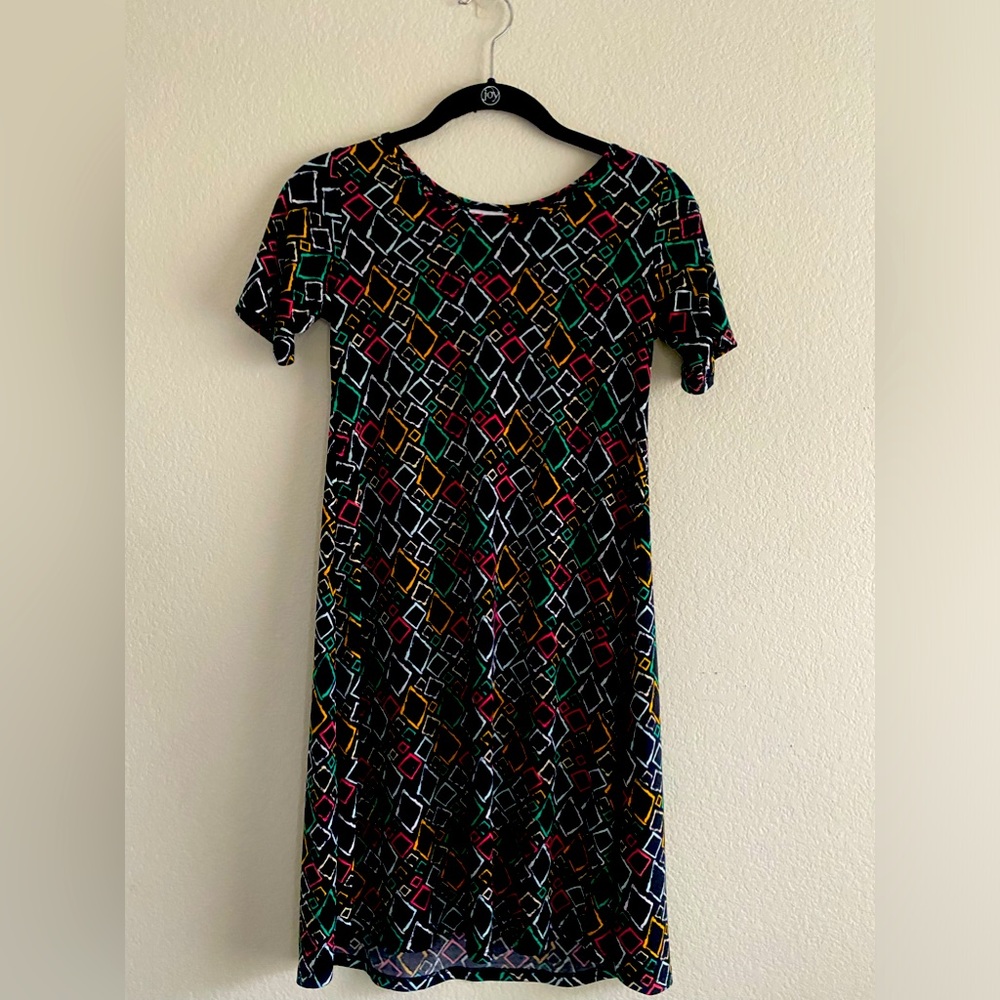 LULAROE Size 12 girl's dress colorful diamonds